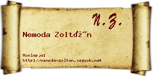 Nemoda Zoltán névjegykártya