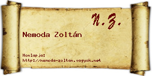 Nemoda Zoltán névjegykártya